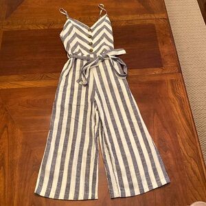 Navy and White Stripe Romper- Size: M- Brand: Kensie